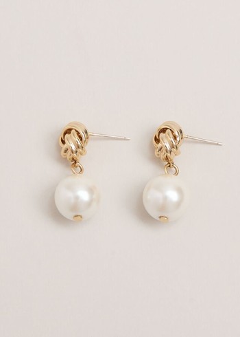 Phase Eight Pearl And Knot Drop Jewellery White USA | 0519762-YP